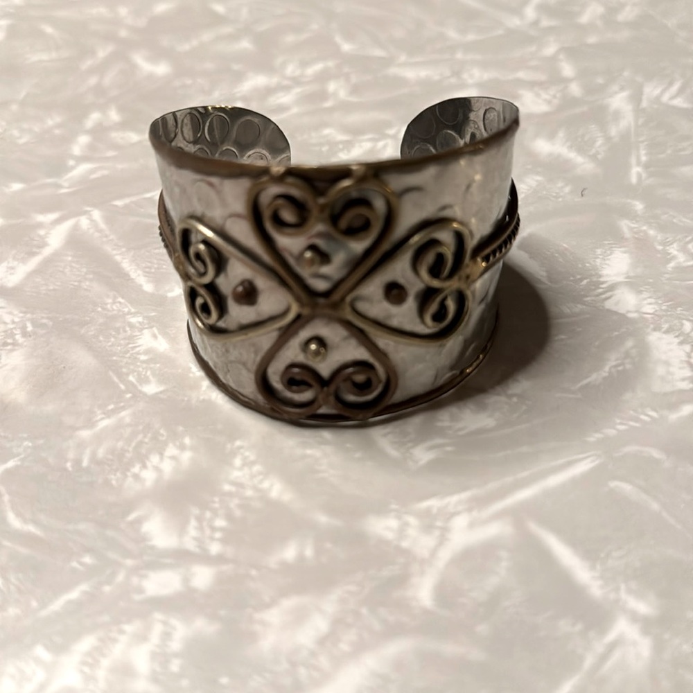 Mixed metal aluminum & brass cuff